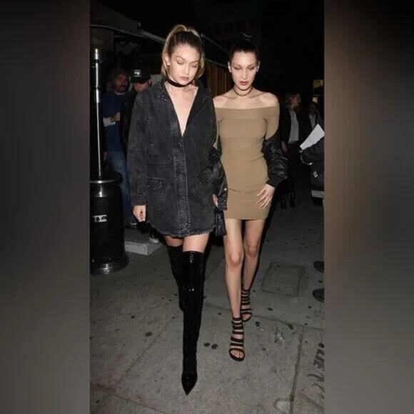 Stuart Weitzman Mummy Sandal Black 3.75" Block Heel Elastic Cage Open To… - Picture 10 of 10